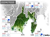 2020年07月20日の静岡県の実況天気