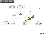 2020年07月21日の沖縄地方の実況天気
