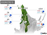 2020年07月21日の道北の実況天気