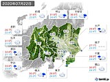 2020年07月22日の関東・甲信地方の実況天気