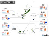 2020年07月22日の沖縄県の実況天気