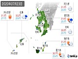 2020年07月23日の鹿児島県の実況天気