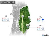 2020年07月23日の岩手県の実況天気