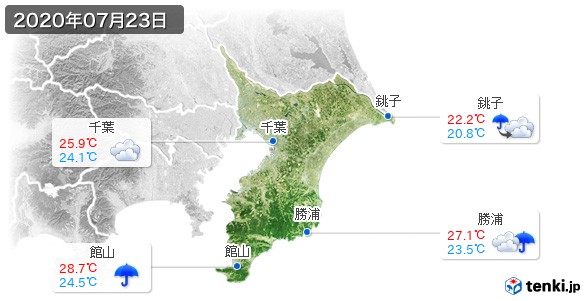 千葉県(2020年07月23日の天気
