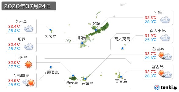 沖縄県(2020年07月24日の天気