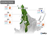 2020年07月25日の道北の実況天気