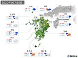 2020年07月26日の九州地方の実況天気