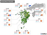 2020年07月29日の九州地方の実況天気