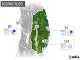 2020年07月29日の岩手県の実況天気