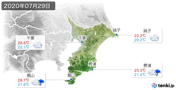 千葉県(2020年07月29日の天気