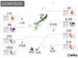 実況天気(2020年07月29日)