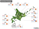 2020年07月30日の北海道地方の実況天気