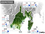2020年07月30日の静岡県の実況天気
