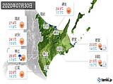 2020年07月30日の道東の実況天気