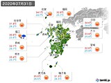 2020年07月31日の九州地方の実況天気
