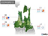 2020年08月01日の青森県の実況天気