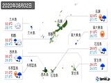 2020年08月02日の沖縄県の実況天気