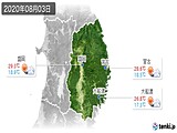 2020年08月03日の岩手県の実況天気