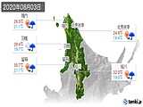 実況天気(2020年08月03日)