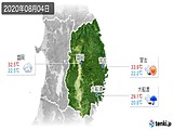 2020年08月04日の岩手県の実況天気