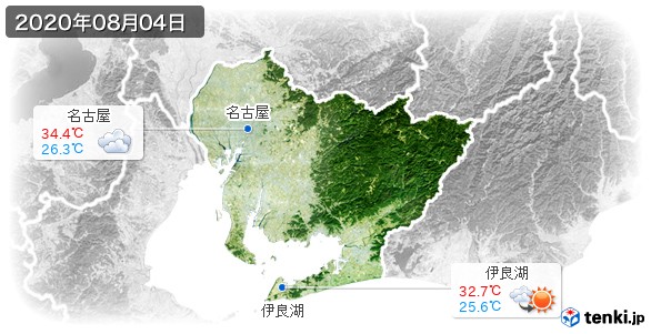 愛知県(2020年08月04日の天気