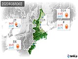 2020年08月06日の三重県の実況天気