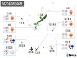 2020年08月06日の沖縄県の実況天気