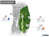 2020年08月06日の岩手県の実況天気