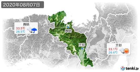 京都府(2020年08月07日の天気