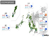 2020年08月08日の長崎県の実況天気