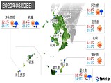 2020年08月08日の鹿児島県の実況天気