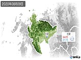 2020年08月09日の佐賀県の実況天気