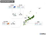 2020年08月11日の沖縄地方の実況天気