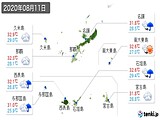 2020年08月11日の沖縄県の実況天気