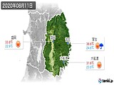 2020年08月11日の岩手県の実況天気