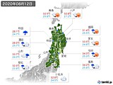 2020年08月12日の東北地方の実況天気