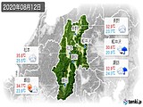 2020年08月12日の長野県の実況天気