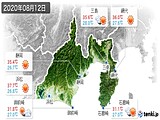 2020年08月12日の静岡県の実況天気