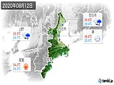 2020年08月12日の三重県の実況天気
