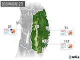 2020年08月12日の岩手県の実況天気
