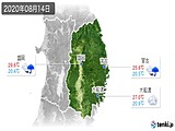 2020年08月14日の岩手県の実況天気