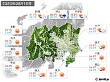 2020年08月15日の関東・甲信地方の実況天気