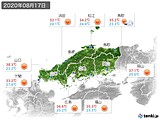 2020年08月17日の中国地方の実況天気