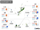 2020年08月17日の沖縄県の実況天気