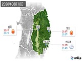 2020年08月18日の岩手県の実況天気