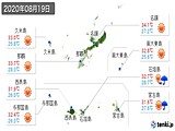 2020年08月19日の沖縄県の実況天気