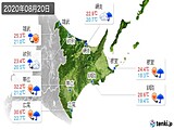 2020年08月20日の道東の実況天気