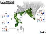 2020年08月20日の道南の実況天気