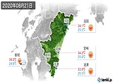 2020年08月21日の宮崎県の実況天気