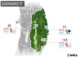 2020年08月21日の岩手県の実況天気